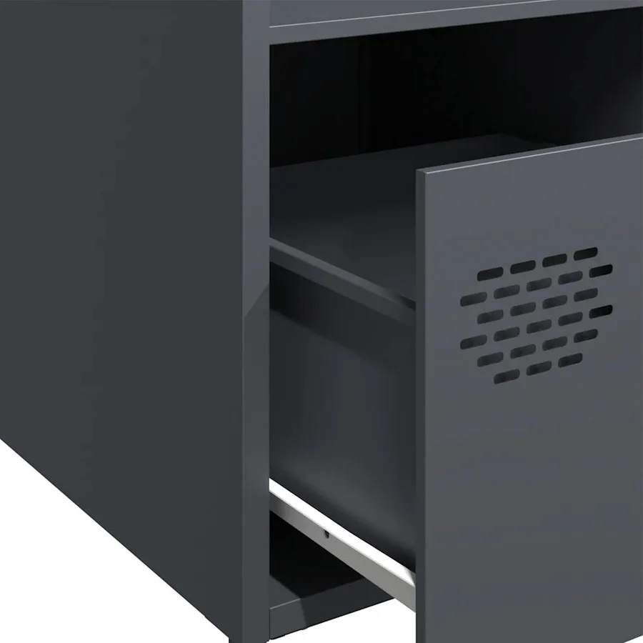 Buffet haut anthracite 35x39x103,5 cm acier - 9
