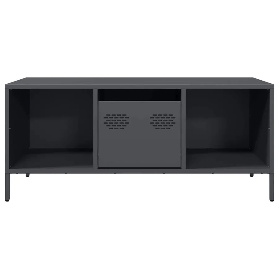 Table basse anthracite 101,5x50x43,5 cm acier laminé à froid - 4