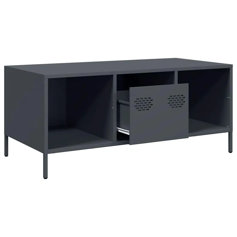 Table basse anthracite 101,5x50x43,5 cm acier laminé à froid - 5