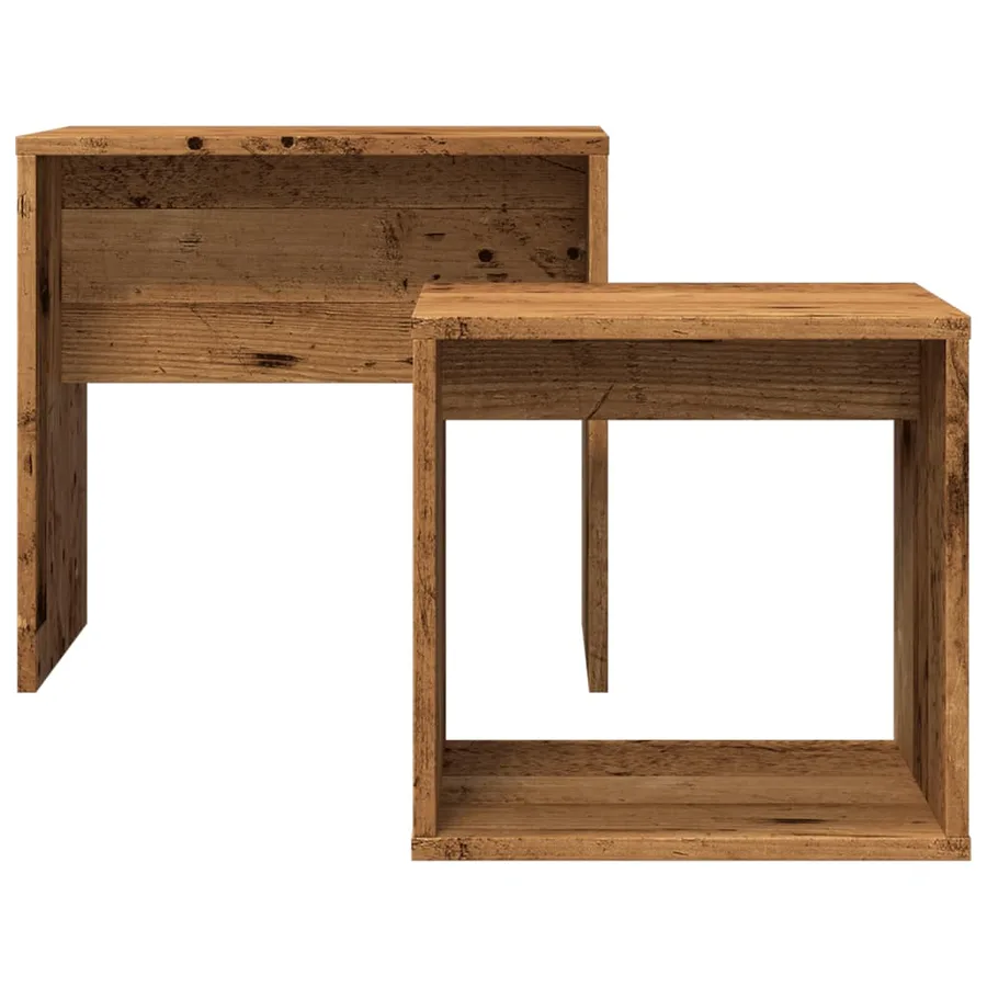 Tables basses gigognes 2 pcs vieux bois bois d'ingénierie - 4
