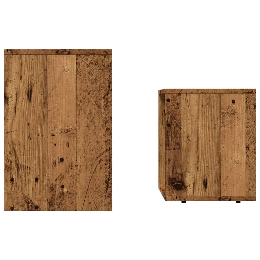 Tables basses gigognes 2 pcs vieux bois bois d'ingénierie - 5