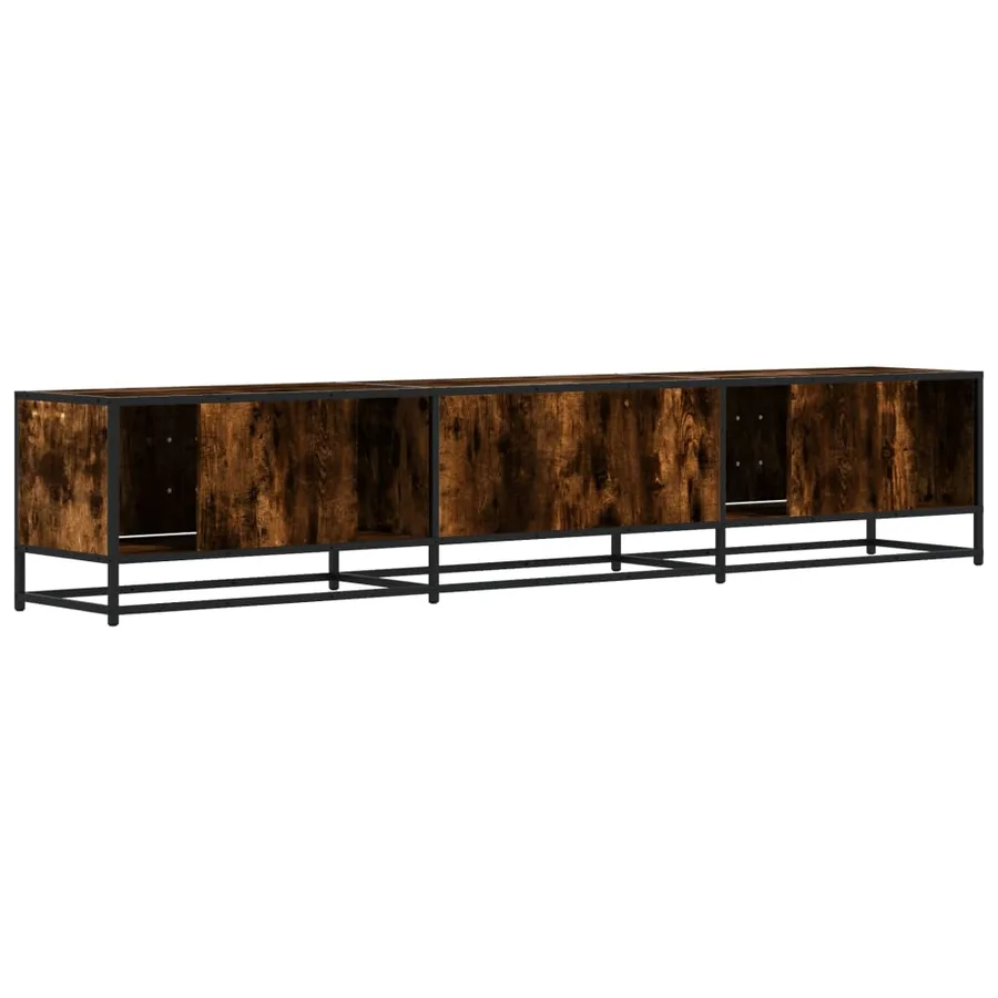 Meuble TV chêne fumé 210x35x41 cm bois d'ingénierie - 6