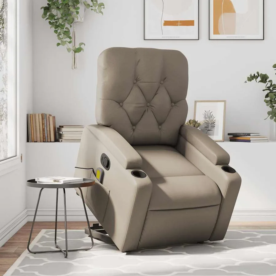Fauteuil inclinable de massage Cappuccino Similicuir - 16