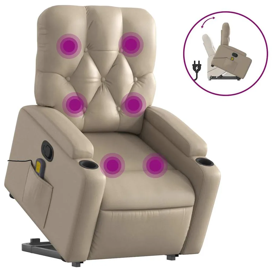 Fauteuil inclinable de massage Cappuccino Similicuir - 2