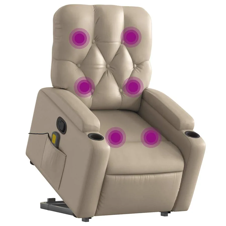 Fauteuil inclinable de massage Cappuccino Similicuir - 3
