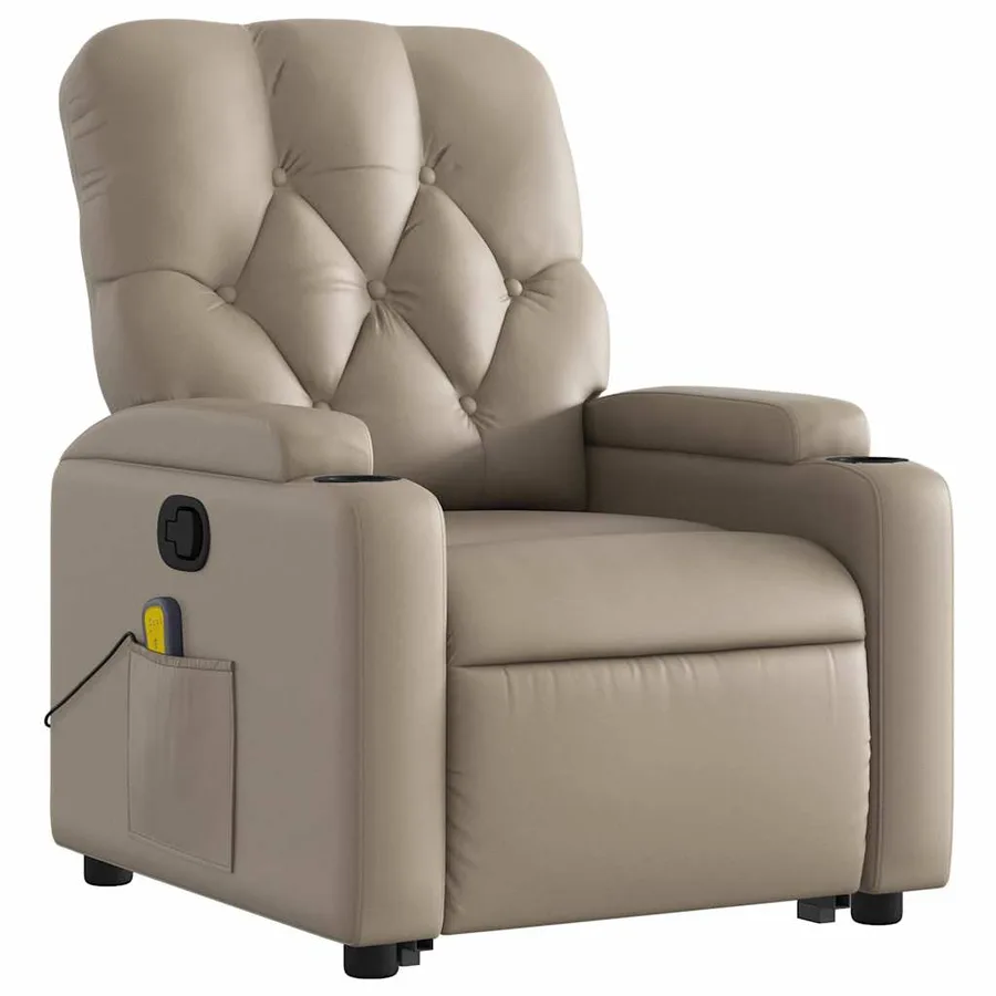 Fauteuil inclinable de massage Cappuccino Similicuir - 4