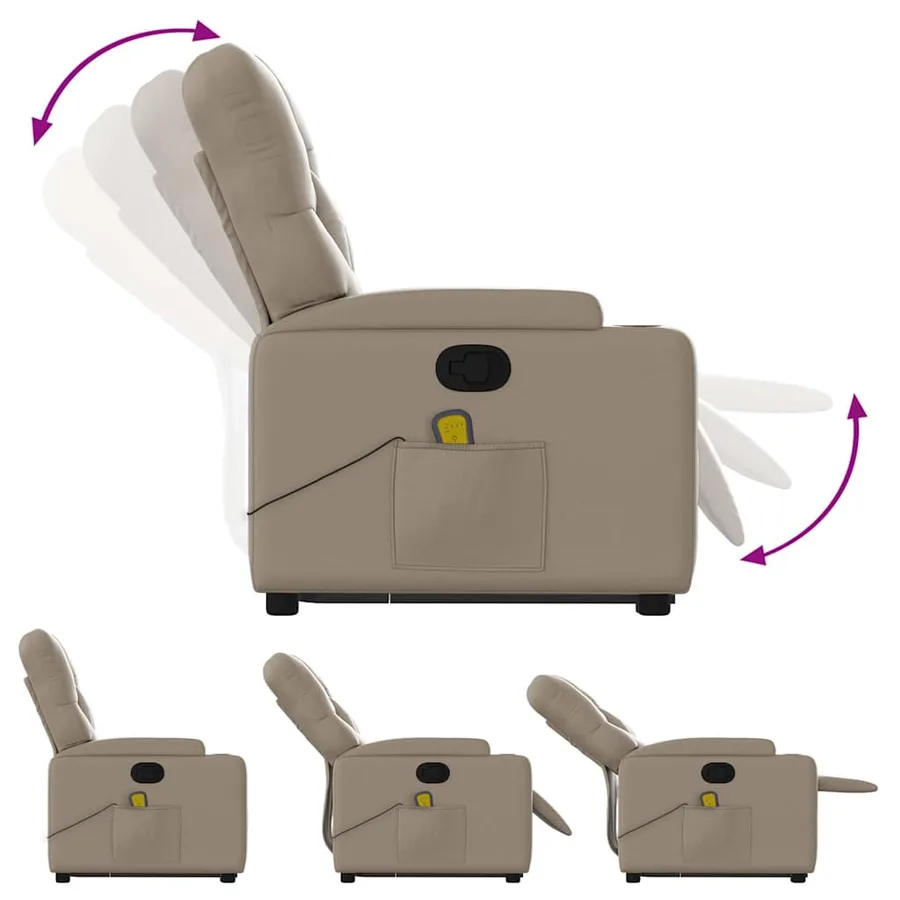 Fauteuil inclinable de massage Cappuccino Similicuir - 7