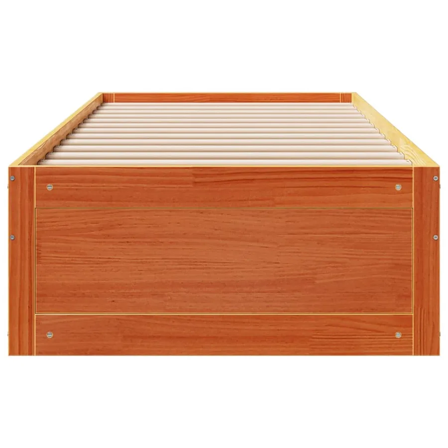 Cadre de lit sans matelas avec tiroirs 75x190cm bois pin massif - 4