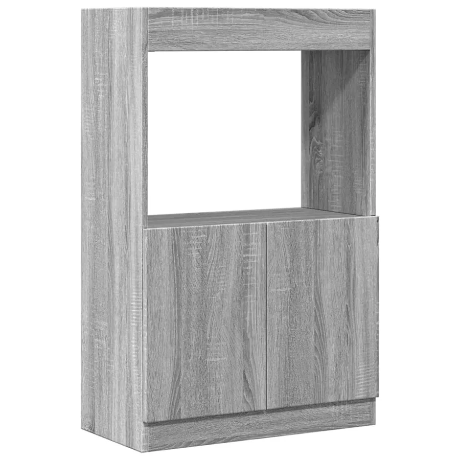 Buffet haut sonoma gris 63x33x100 cm bois d'ingénierie - 2