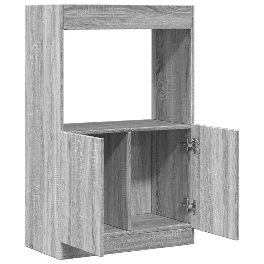 Buffet haut sonoma gris 63x33x100 cm bois d'ingénierie - 8
