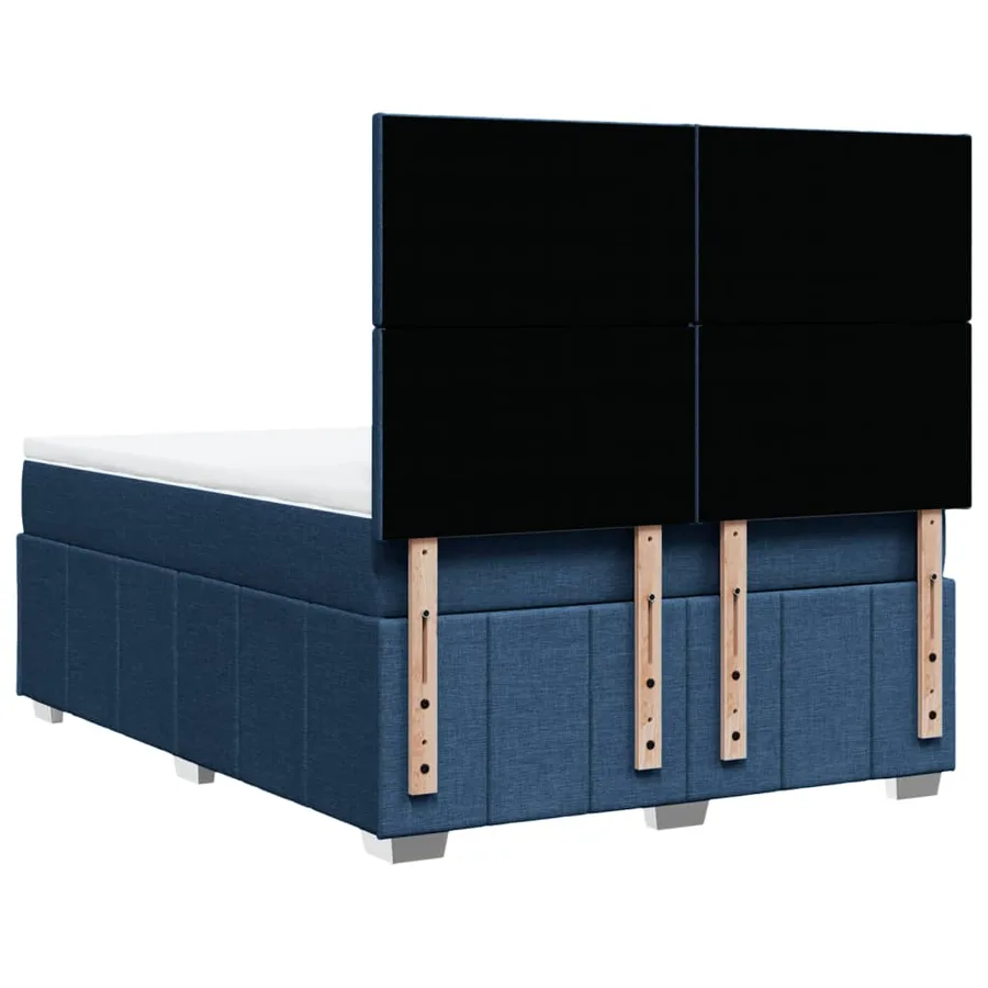 Sommier à lattes de lit avec matelas Bleu 160x200 cm Tissu - 8