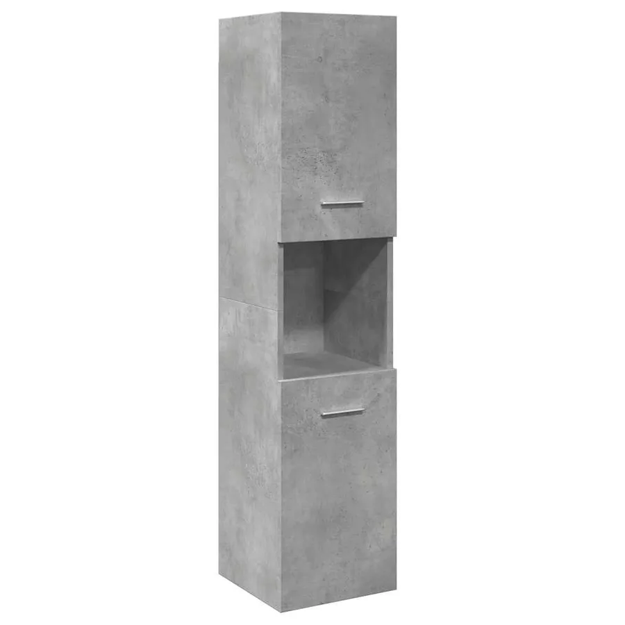 Ensemble de meubles de salle de bain 4 pcs gris béton - 6