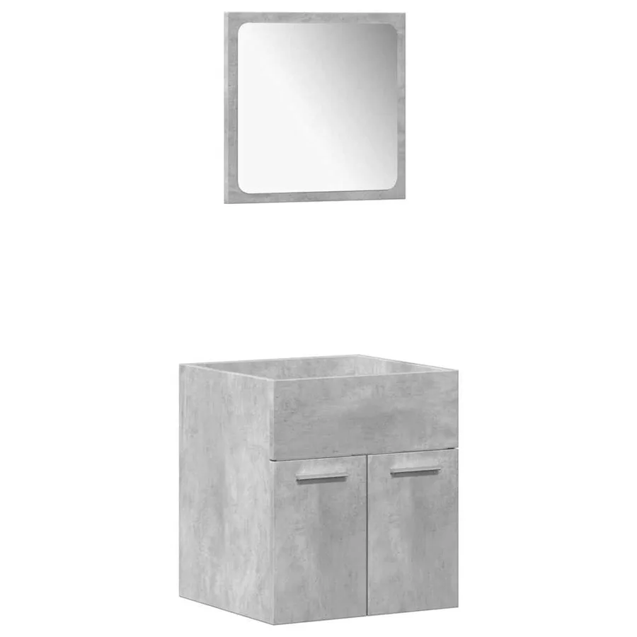 Ensemble de meubles de salle de bain 5 pcs gris béton - 4