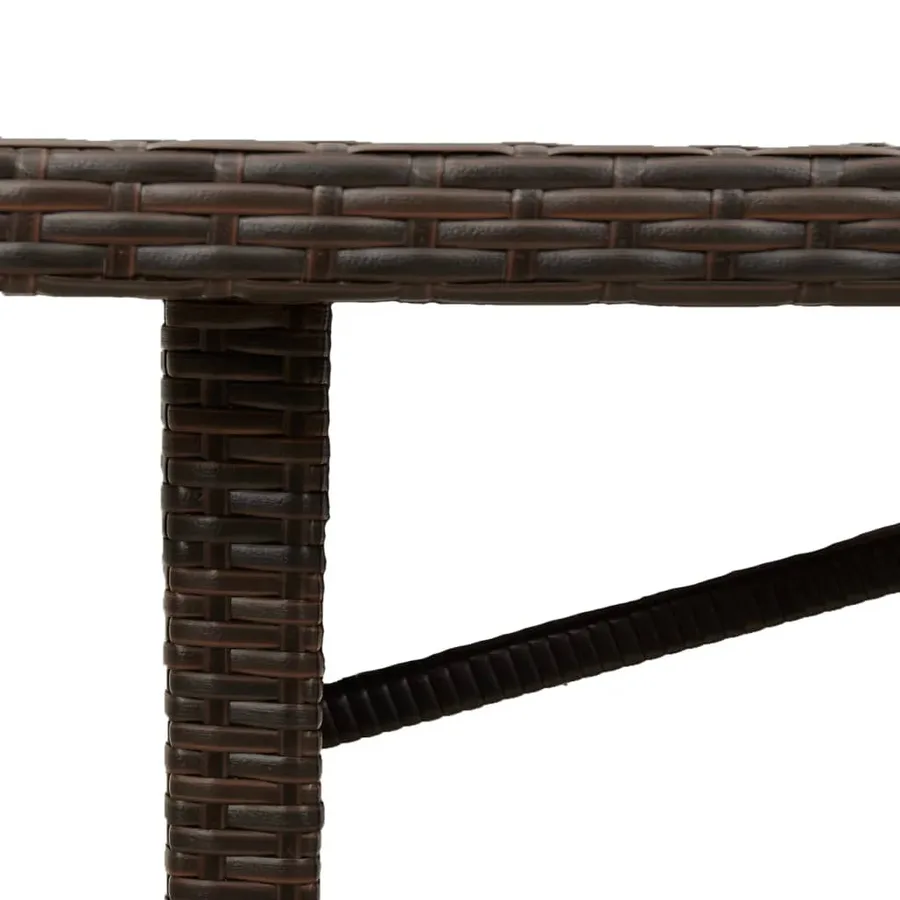 Table de jardin avec dessus en verre marron résine tressée - 8