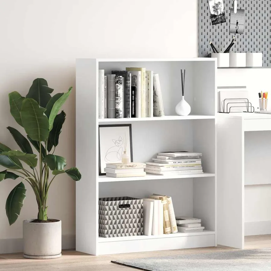 Bibliothèque blanc 80x24x109 cm bois d'ingénierie