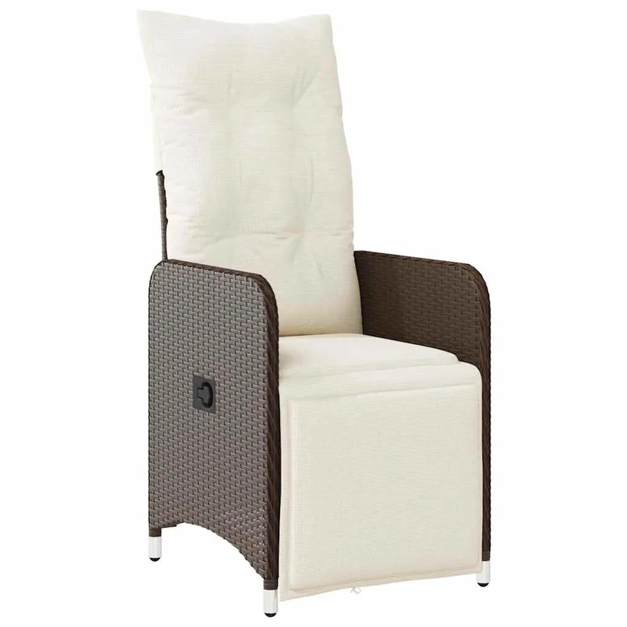 Ensemble de bistro de jardin 7 pcs coussins marron poly rotin - 3