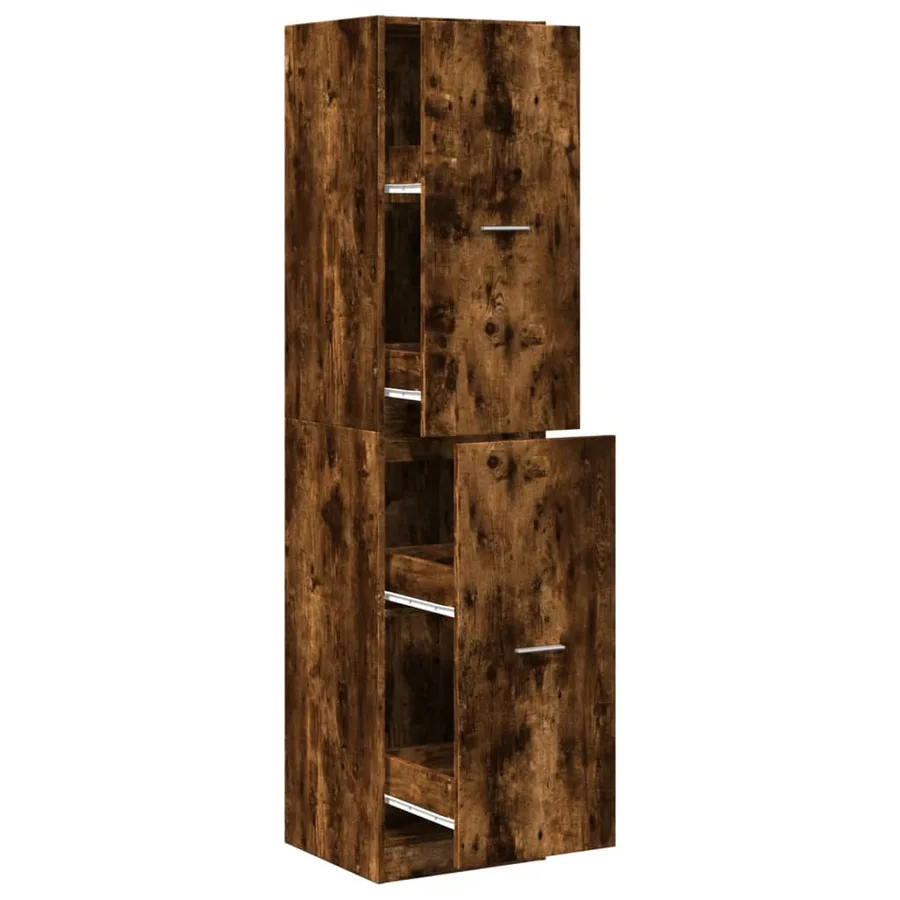 Armoire d'apothicaire chêne fumé 40x41x174,5 cm bois ingénierie - 2