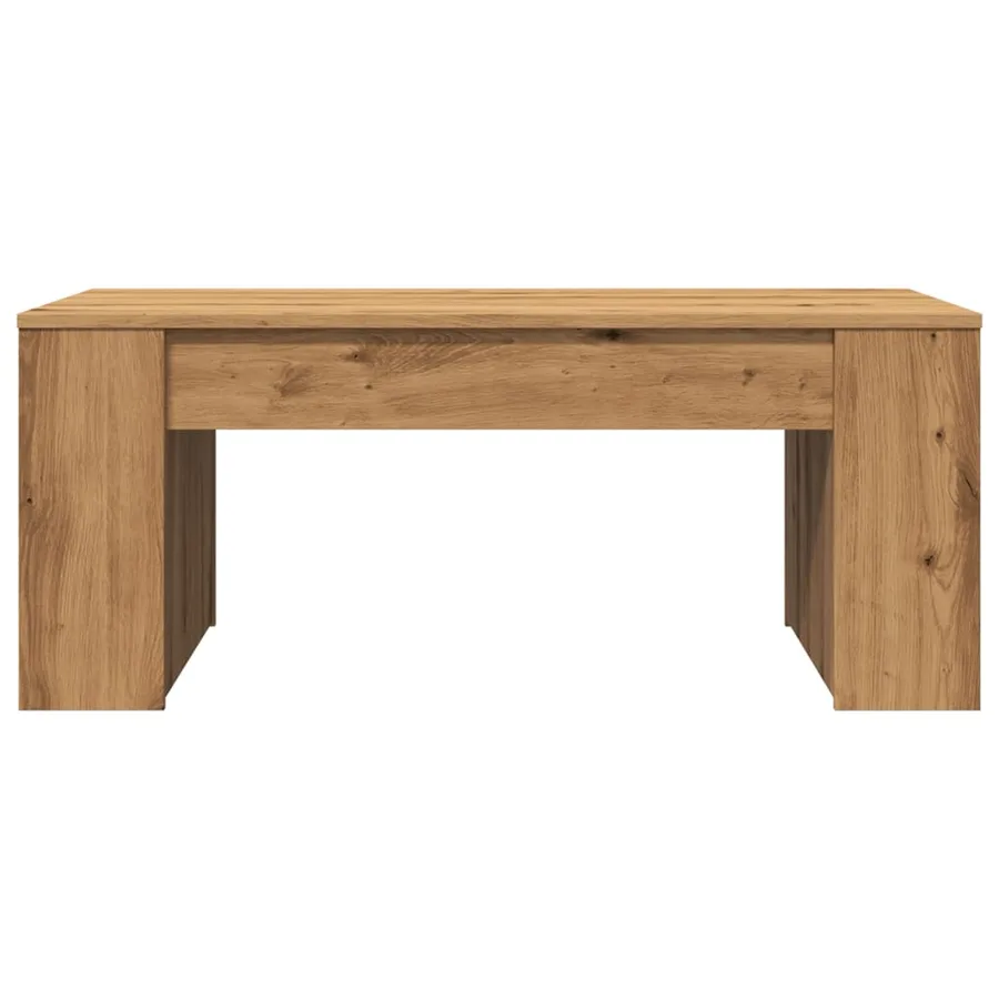 Table basse chêne artisanal 102x55x42 cm bois d'ingénierie - 4