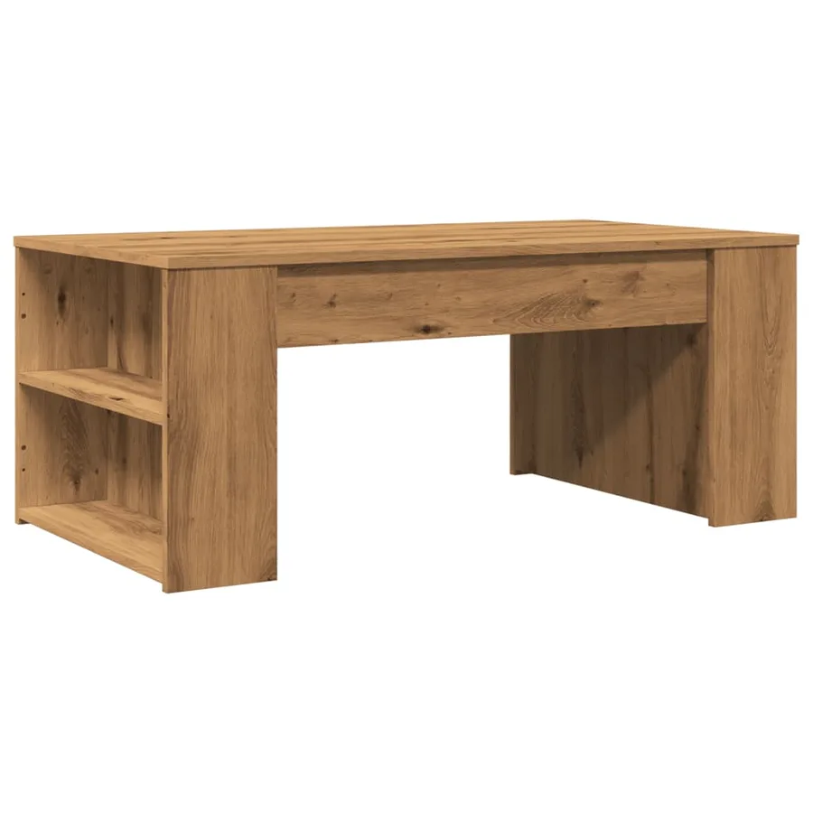 Table basse chêne artisanal 102x55x42 cm bois d'ingénierie - 6