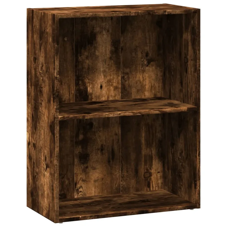 Bibliothèque chêne fumé 60x30x77 cm bois d'ingénierie - 2