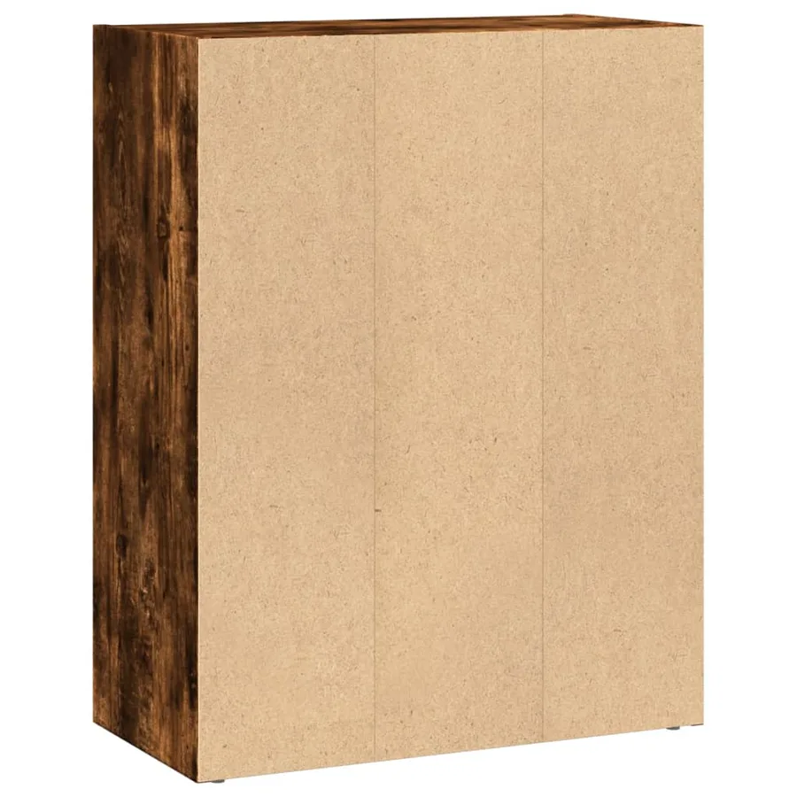 Bibliothèque chêne fumé 60x30x77 cm bois d'ingénierie - 5