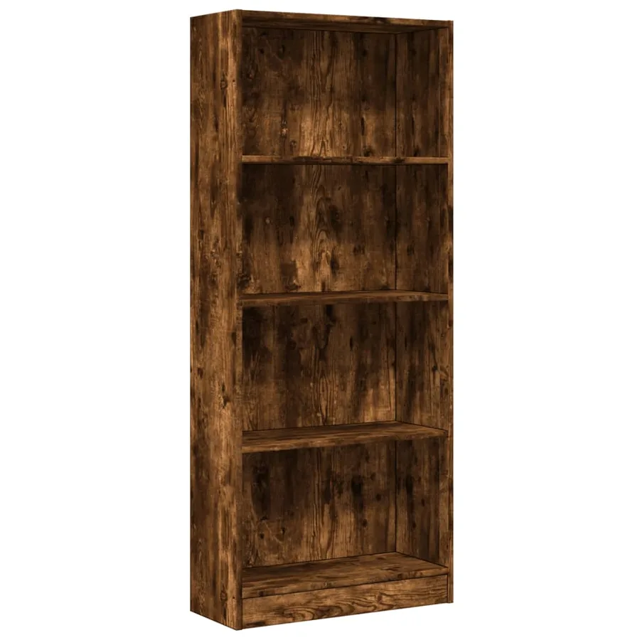 Bibliothèque chêne fumé 60x24x143 cm bois d'ingénierie - 2