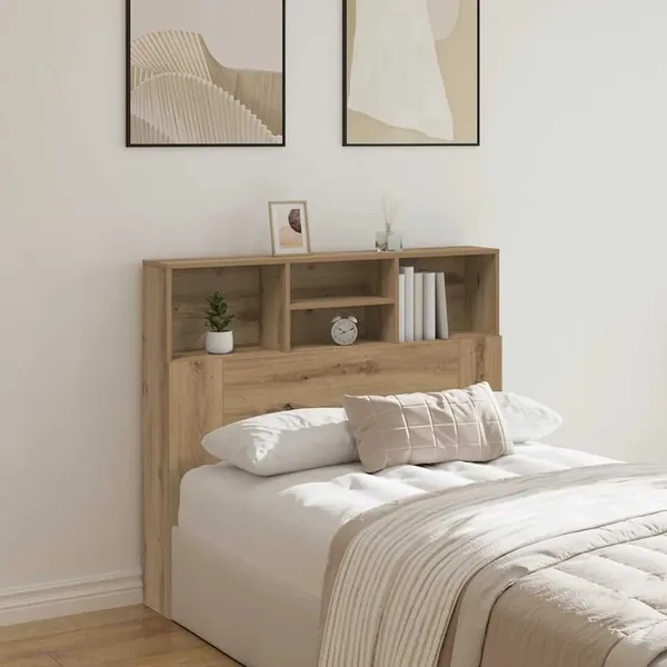 Armoire de tête de lit chêne artisanal 120x19x103,5 cm
