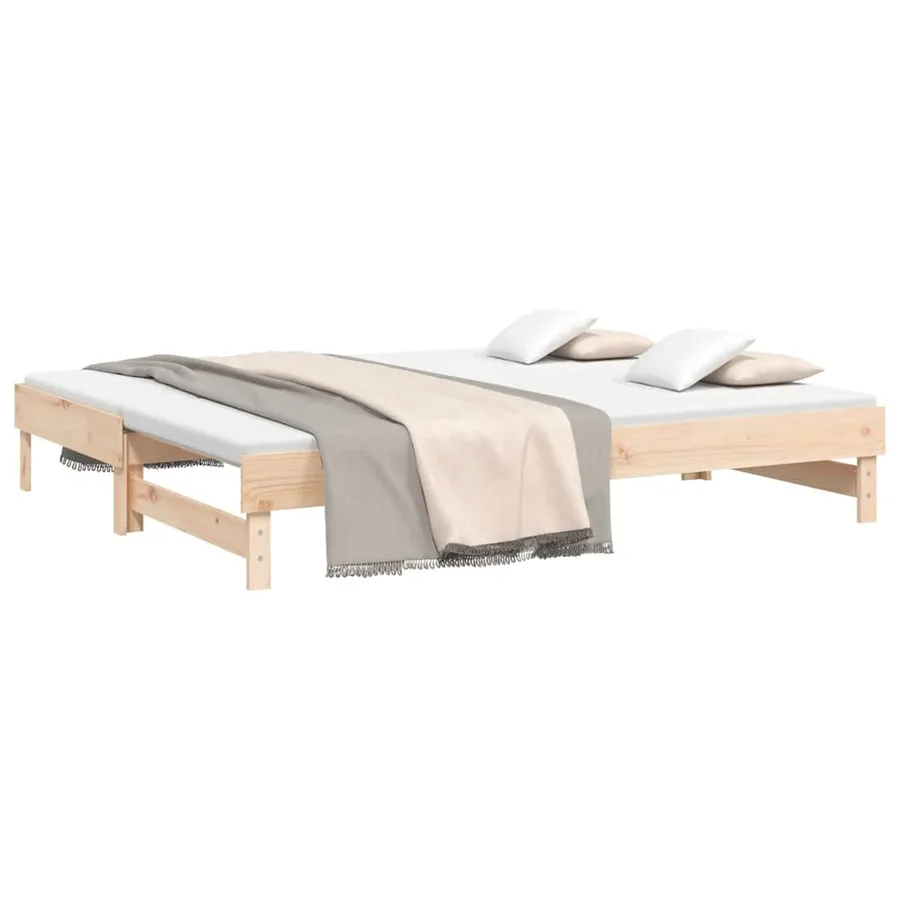 Lit coulissant sans matelas 2x(80x200) cm Bois de pin massif - 3
