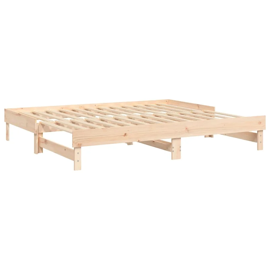 Lit coulissant sans matelas 2x(80x200) cm Bois de pin massif - 7