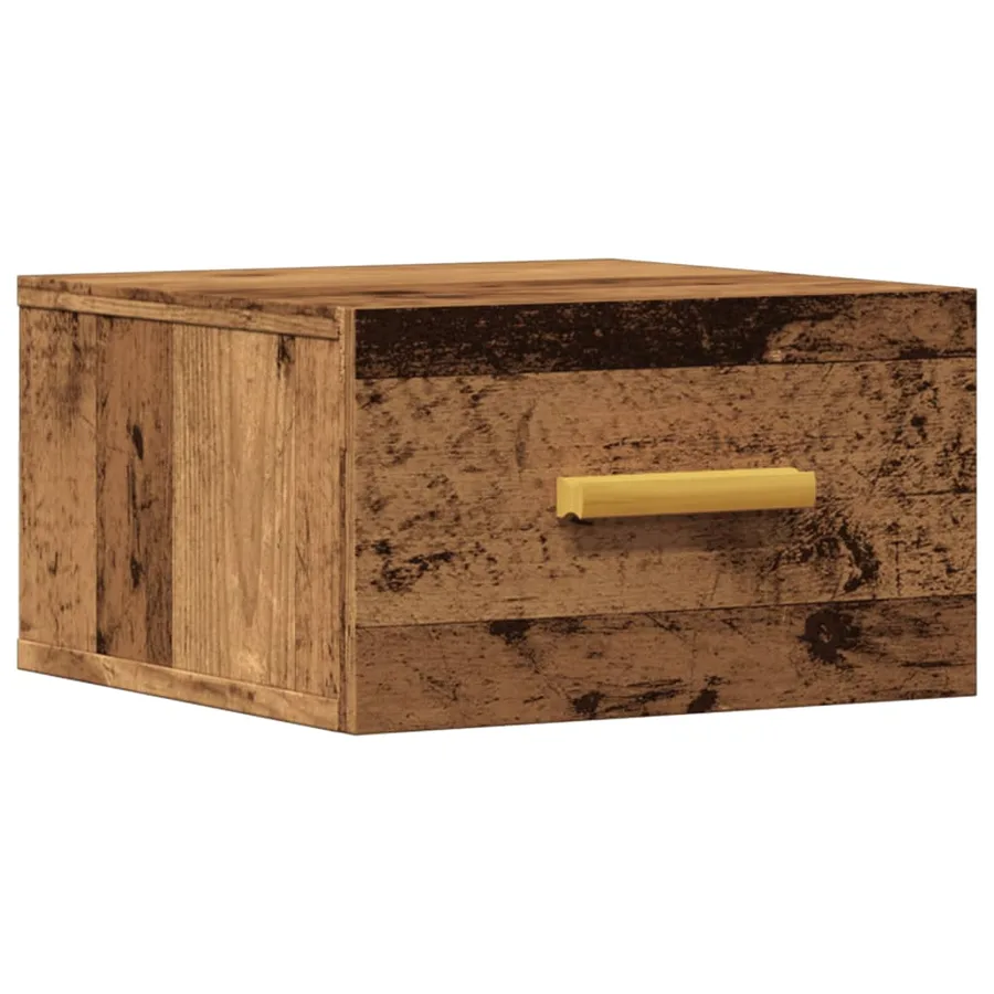 Table de chevet murale vieux bois 35x35x20 cm - 2