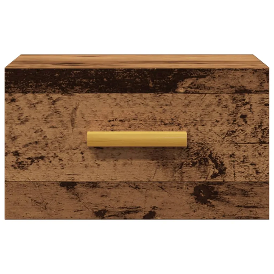 Table de chevet murale vieux bois 35x35x20 cm - 4