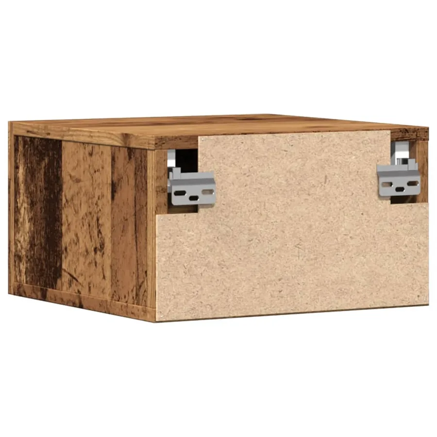 Table de chevet murale vieux bois 35x35x20 cm - 6