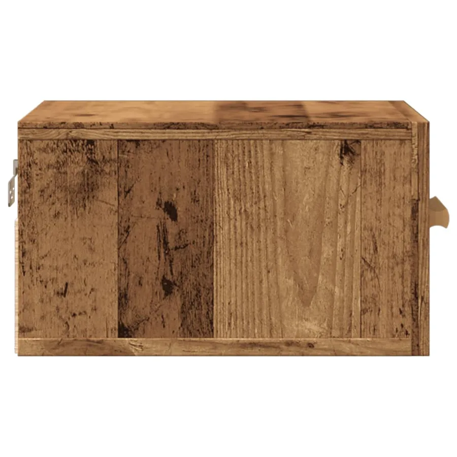 Table de chevet murale vieux bois 35x35x20 cm - 7