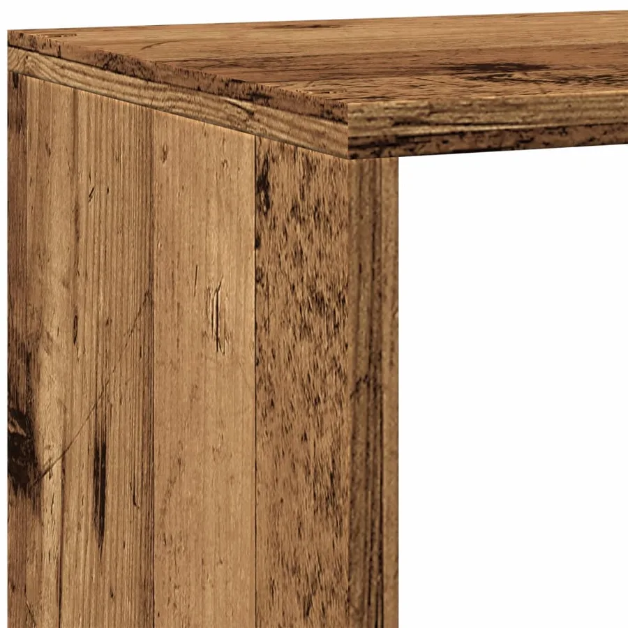 Étagère séparatrice de pièce à 4 niveaux vieux bois - 9