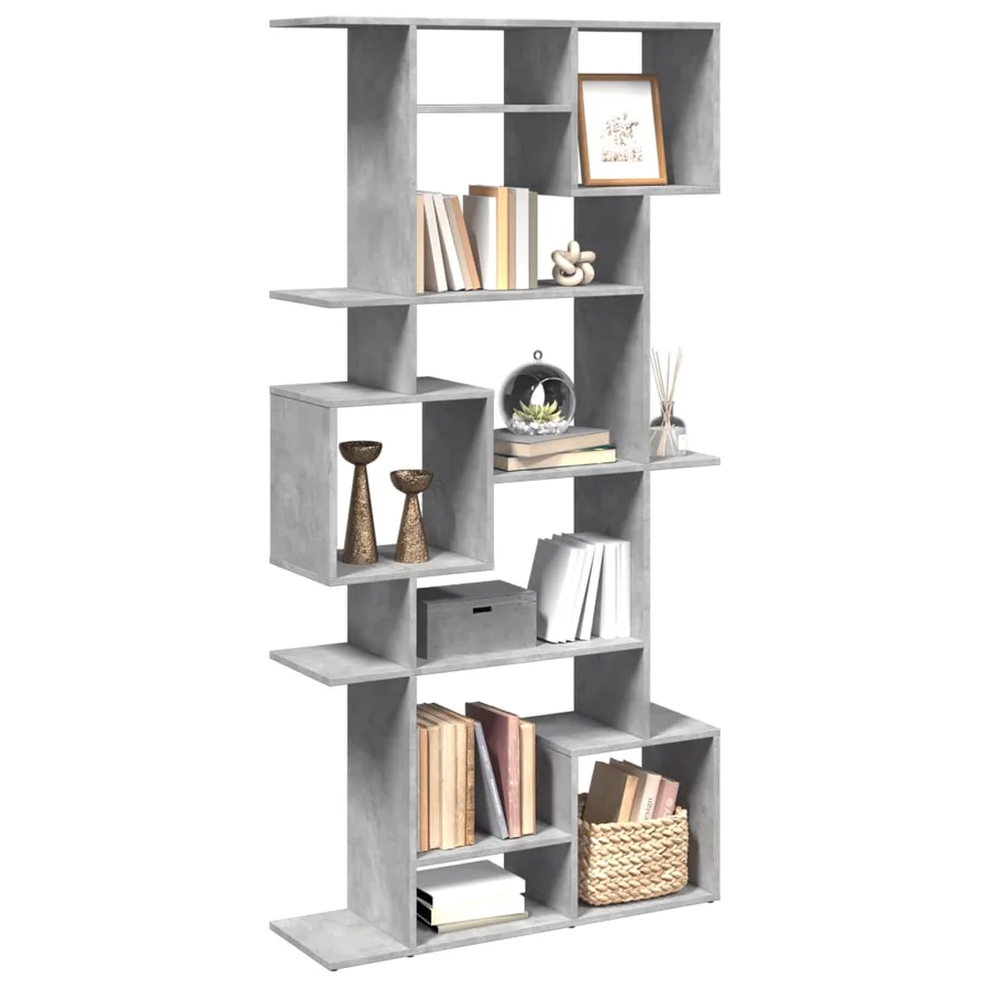 Bibliothèque gris béton 92x29x188 cm bois d'ingénierie - 4