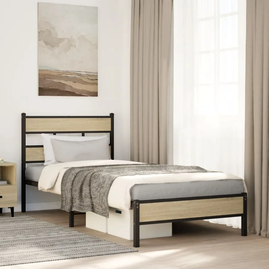 Cadre de lit sans matelas chêne sonoma 90x200 cm
