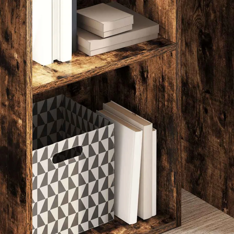 Bibliothèque chêne fumé 40x30x152 cm bois d'ingénierie - 3