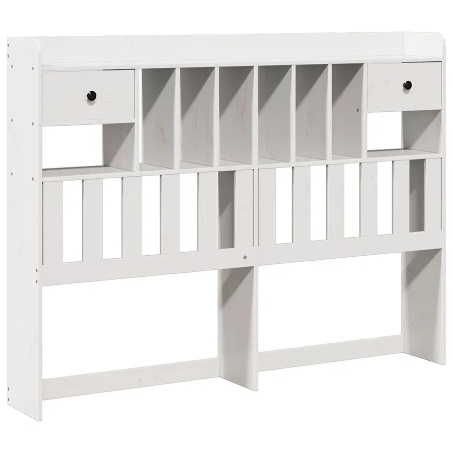 Tête de lit avec rangement blanc 150 cm bois massif de pin - 2