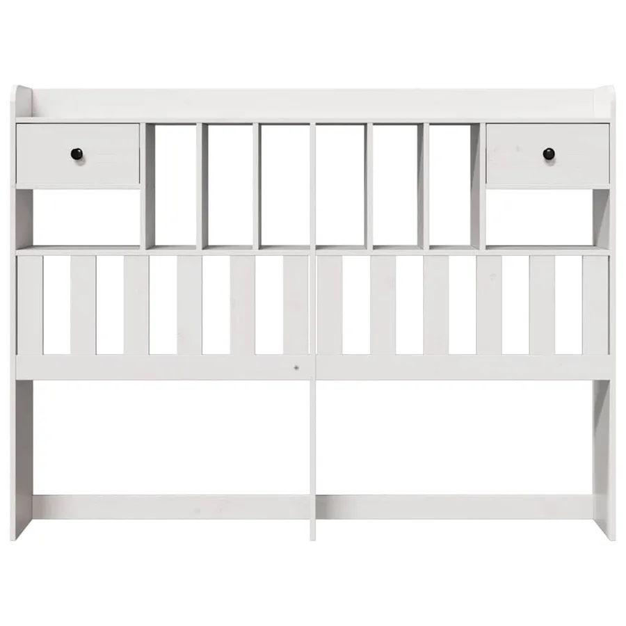 Tête de lit avec rangement blanc 150 cm bois massif de pin - 3