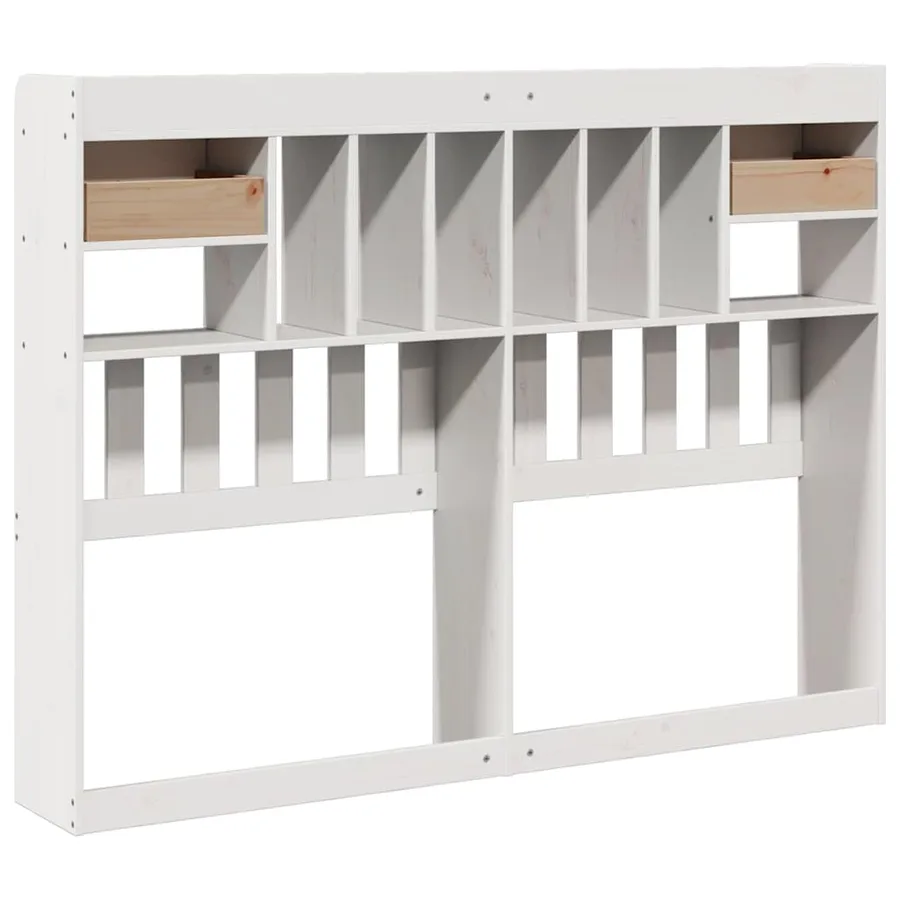 Tête de lit avec rangement blanc 150 cm bois massif de pin - 6