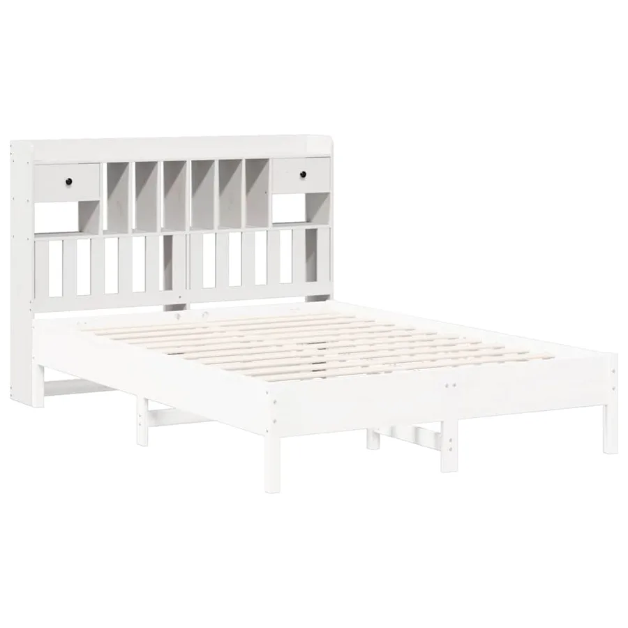 Tête de lit avec rangement blanc 150 cm bois massif de pin - 7