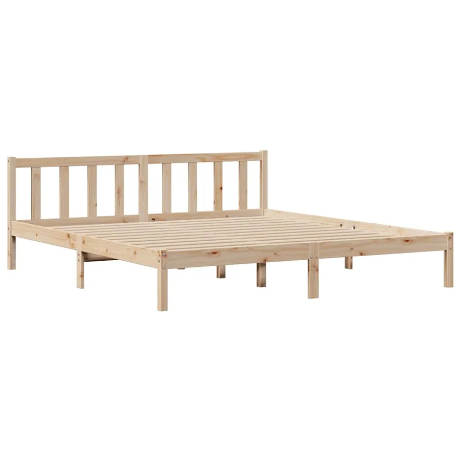 Lit bibliothèque sans matelas 180x200 cm bois massif de pin - 5