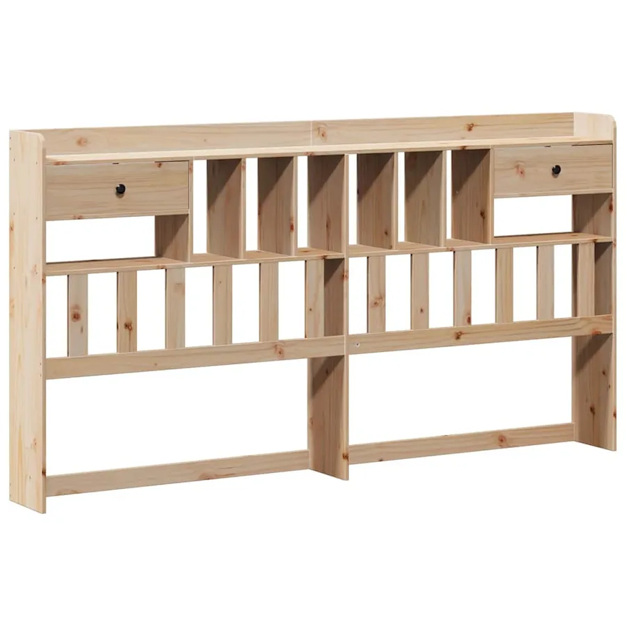 Lit bibliothèque sans matelas 180x200 cm bois massif de pin - 6