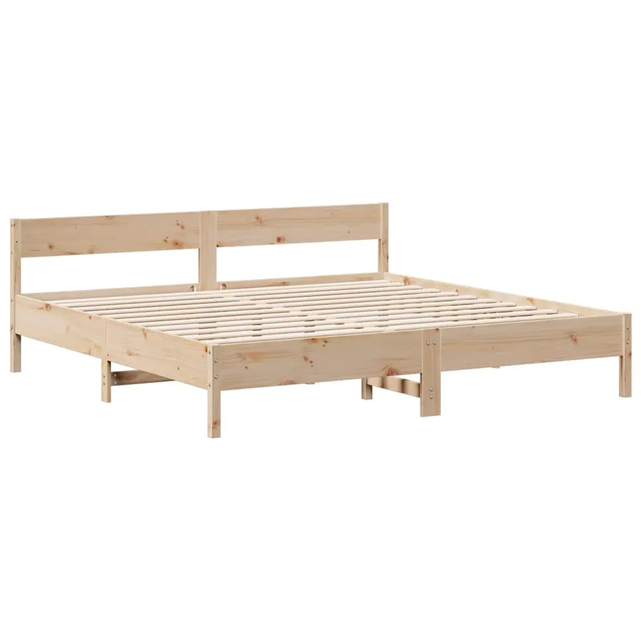 Lit bibliothèque sans matelas 180x200 cm bois massif de pin - 7