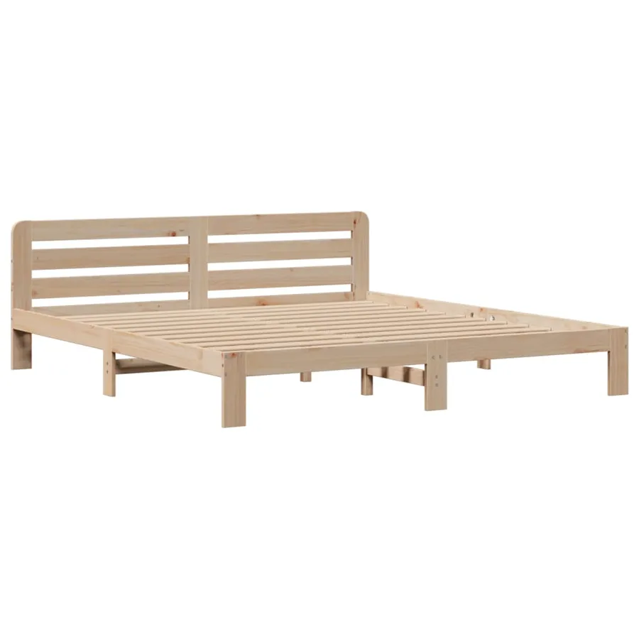 Lit bibliothèque sans matelas 180x200 cm bois massif de pin - 5
