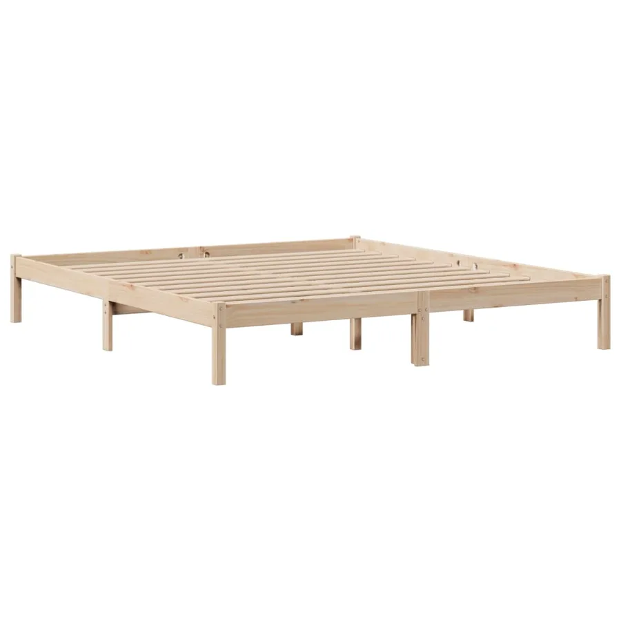 Lit bibliothèque sans matelas 180x200 cm bois massif de pin - 5