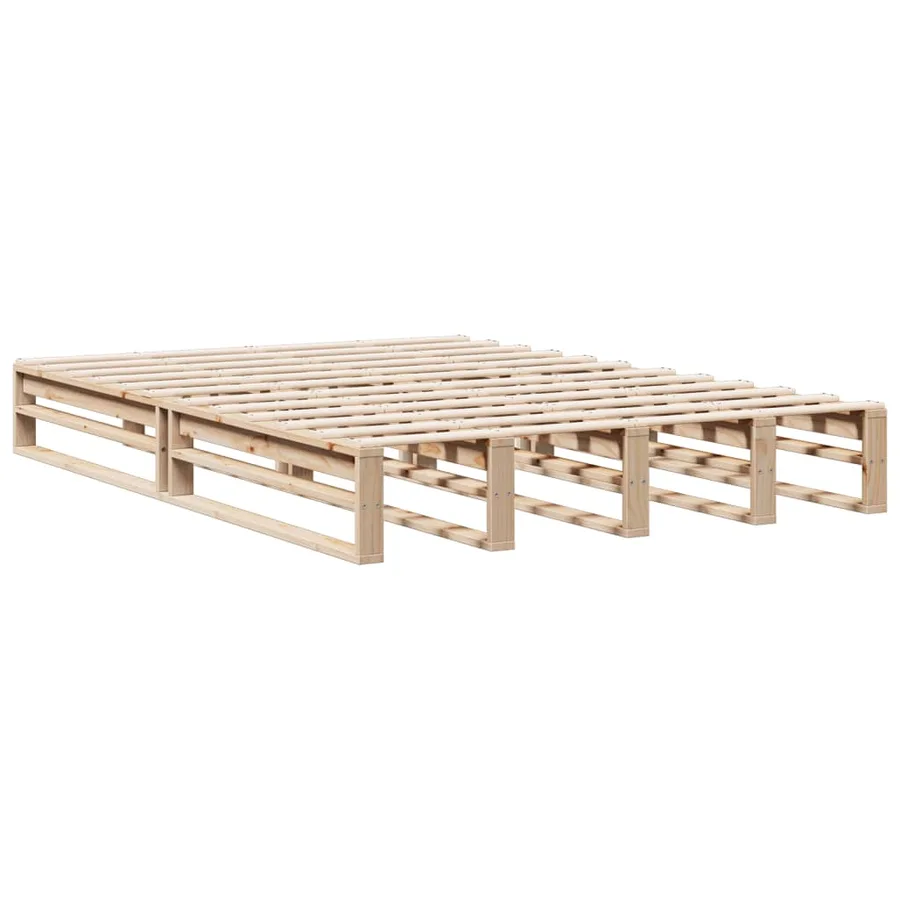 Lit bibliothèque sans matelas 140x200 cm bois massif de pin - 5