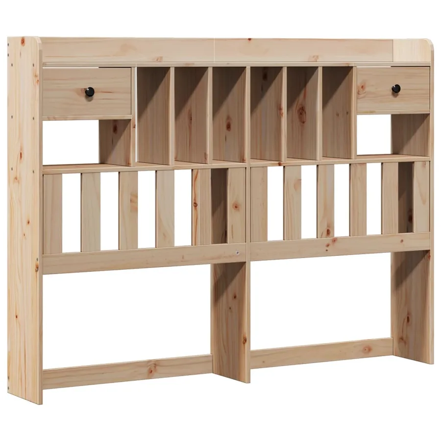 Lit bibliothèque sans matelas 140x200 cm bois massif de pin - 6