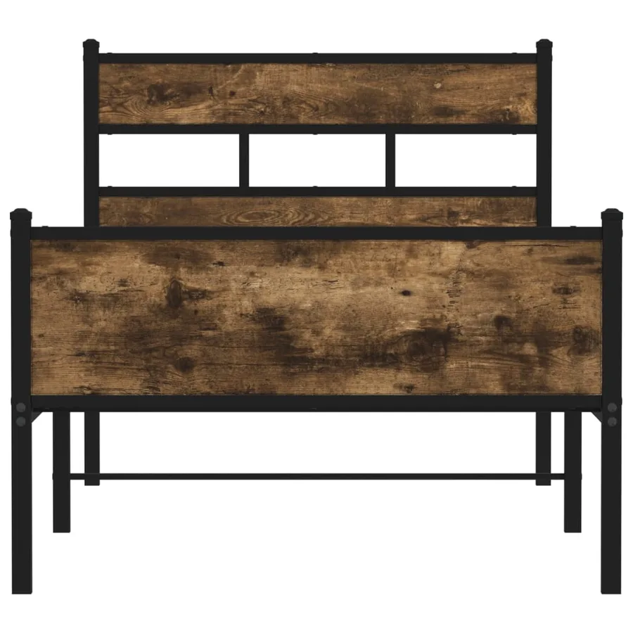 Cadre de lit sans matelas chêne fumé 107x203 cm bois ingénierie - 4
