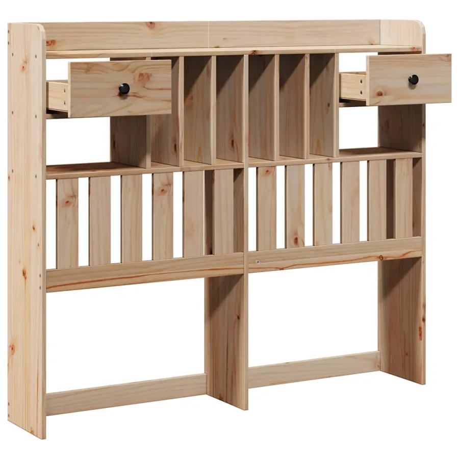 Tête de lit avec rangement 135 cm bois massif de pin - 4